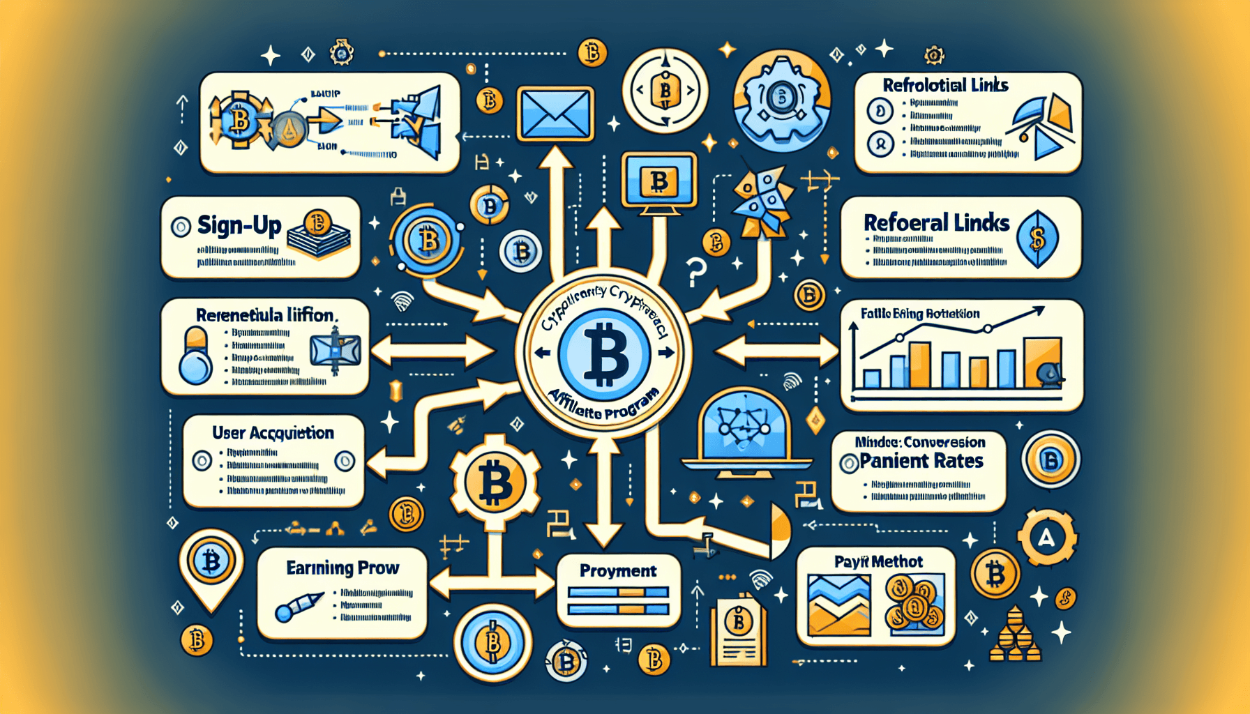 Diagram explaining how crypto affiliate programs operate