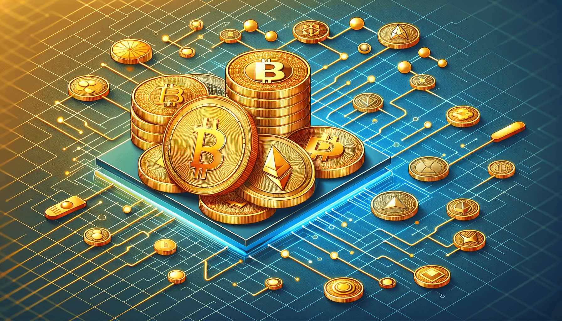 visual representation of cryptocurrency elements